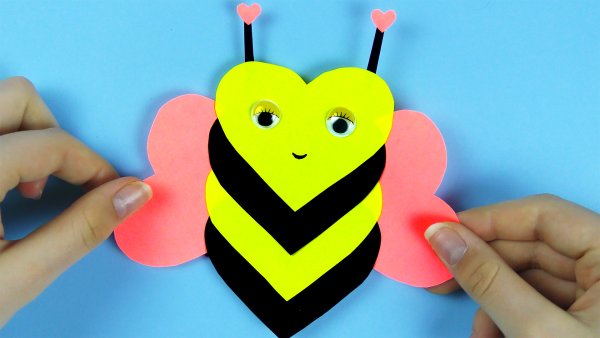 Пчёлка из цветной бумаги аппликация 1 класс