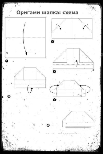 Оригами пилотка из бумаги для детей простая схема
