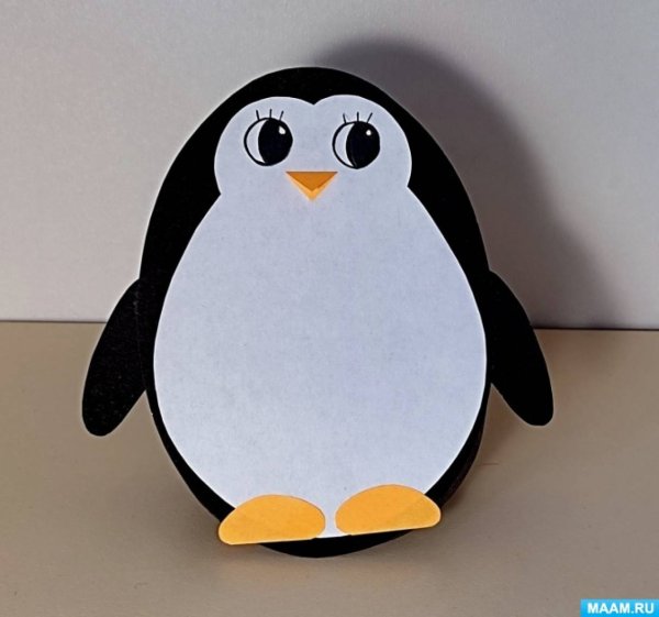 Неваляшка аппликация в виде пингвина
