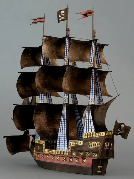 Пиратский корабль из картона