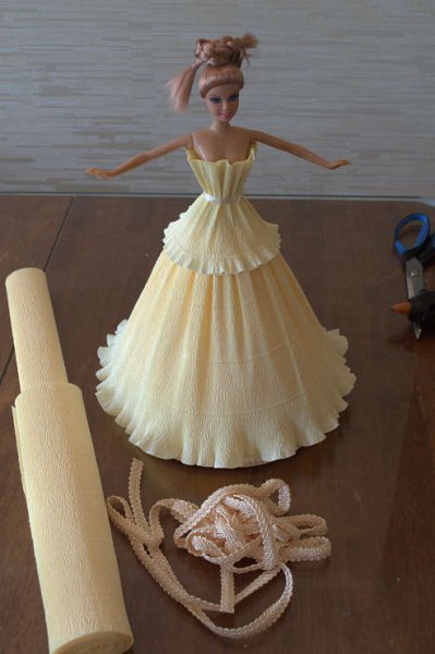 Поделки из бумаги платье для кукол