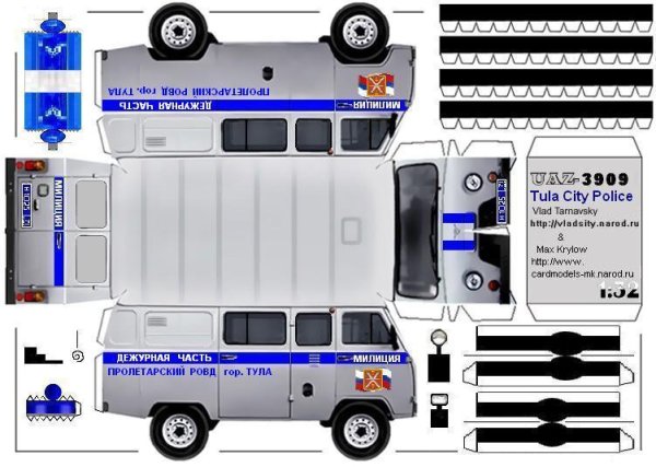 УАЗ Буханка бумажная модель