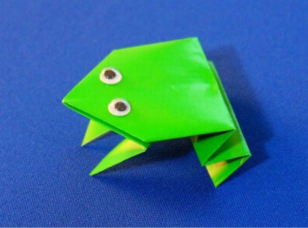 Оригами из бумаги для детей лягушка попрыгушка