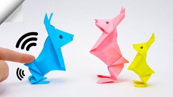 Оригами кролик попрыгун