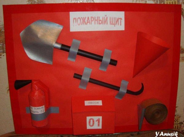 Макет пожарного щита для детей
