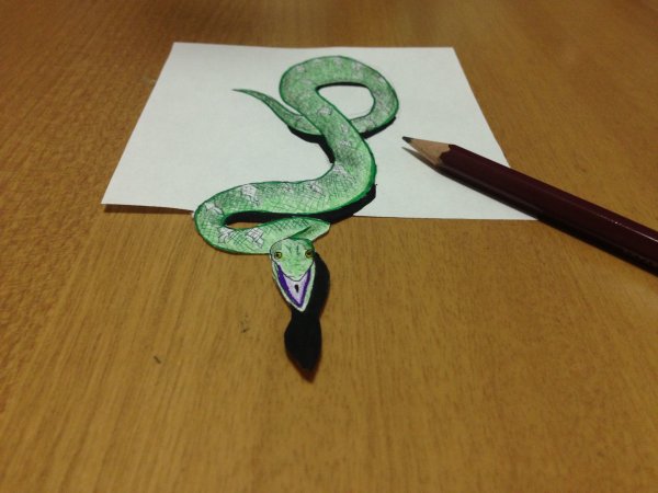 Объемная змея из бумаги