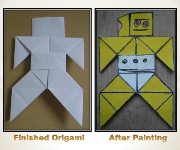 Оригами робот схема