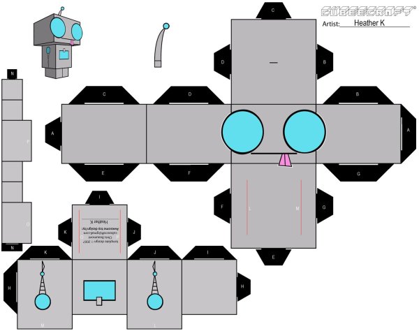 Развёртка робота из бумаги
