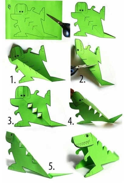Поделки из бумаги динозавры для детей