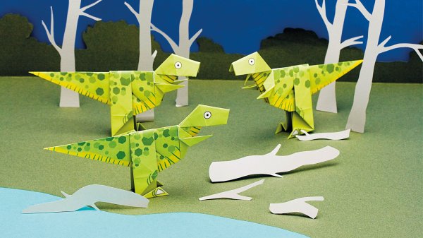 Поделки из бумаги динозавры для детей