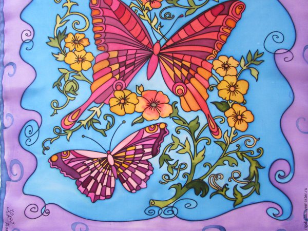 Платок с бабочками