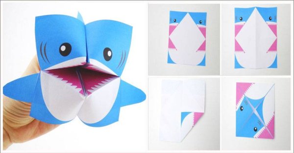 Поделка акула из бумаги