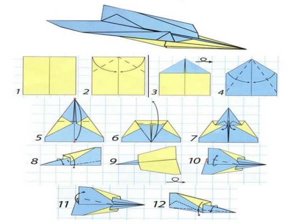 Оригами самолет ф15