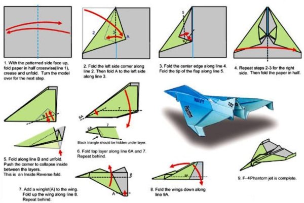Как сделать самолётик из бумаги пошаговая инструкция а4