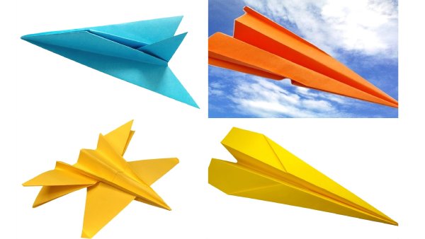 Оригами самолёт биплан