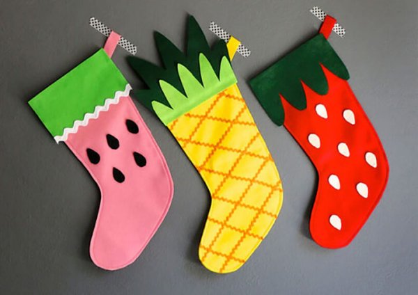 Новогодние носки для подарков аппликация