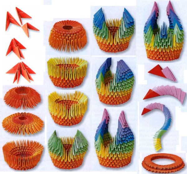 Модульное оригами лебедь схема сборки пошагово для начинающих