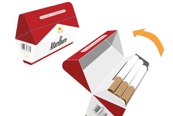 Развертка пачки сигарет Мальборо для печати