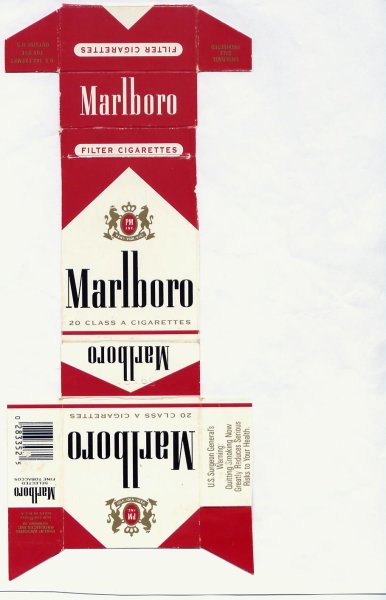 Схема пачки сигарет Мальборо