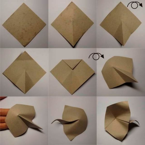 Пельмени из бумаги оригами