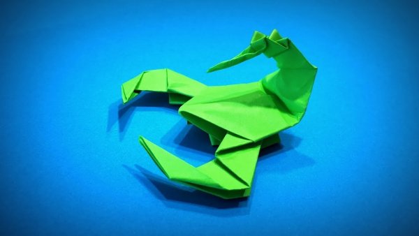 Оригами Скорпион из бумаги для детей
