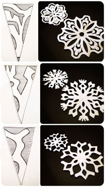 Схема снежинки из бумаги