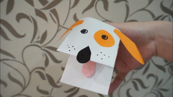 Поделка собачка из бумаги для детей
