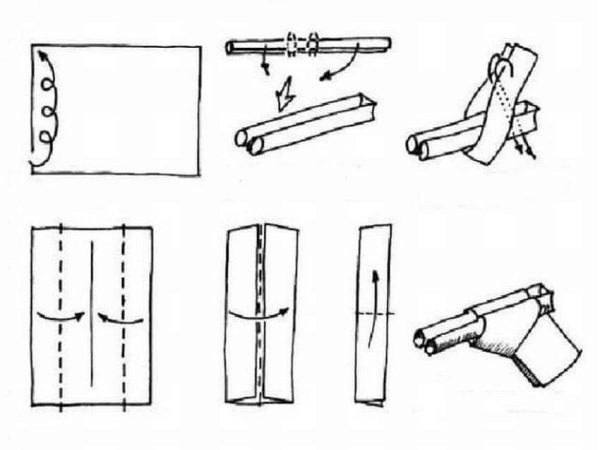Схема пистолета из картона