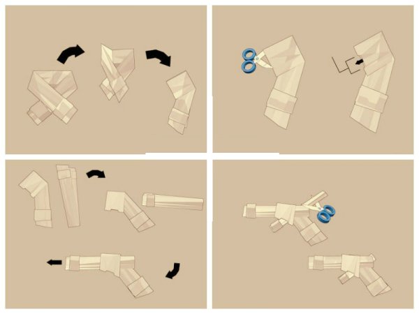 Оригами пистолет схема