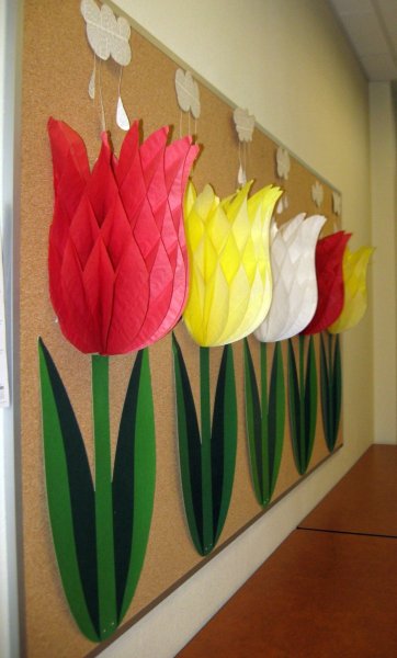 Объемные тюльпаны из бумаги