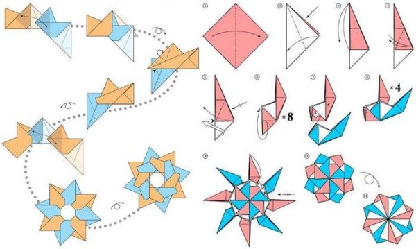 Оригами сюрикен трансформер схема