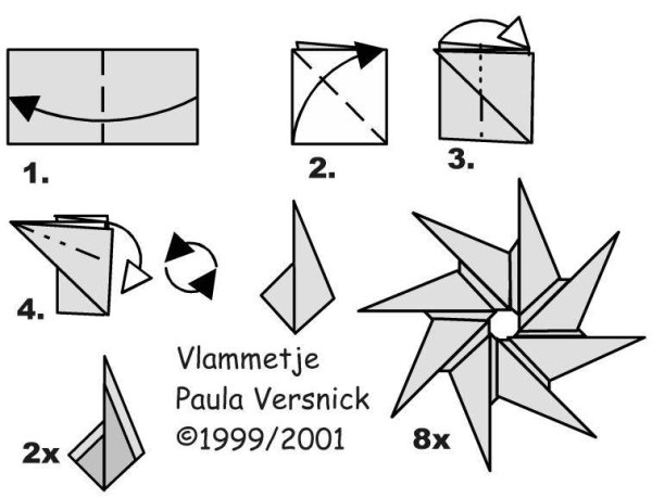 Оригами схема звезда ниндзя