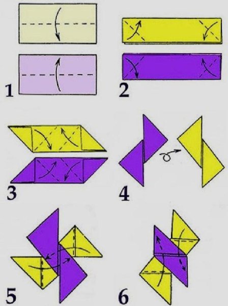 Оригами сюрикен из бумаги а4