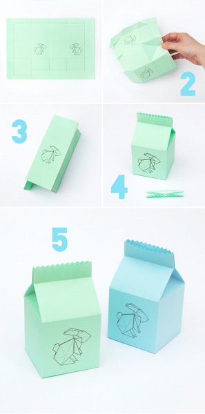 Коробочка оригами из бумаги без клея