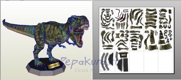 Поделки из бумаги тираннозавра