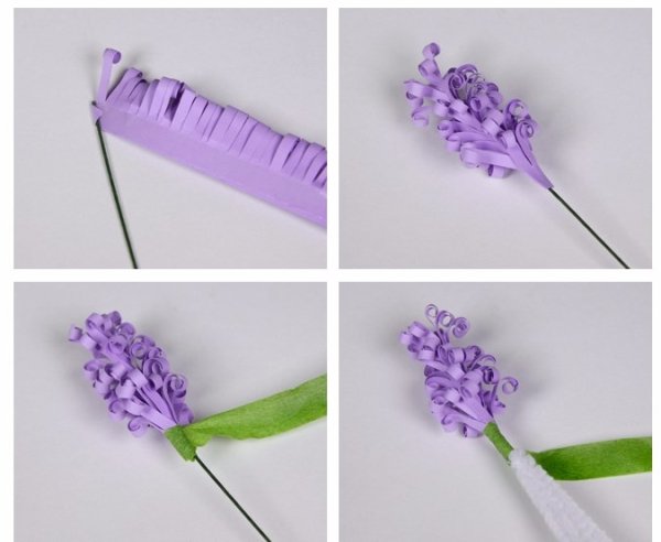 Объемные цветы гиацинты из бумаги