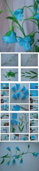 Оригами цветок колокольчик из бумаги