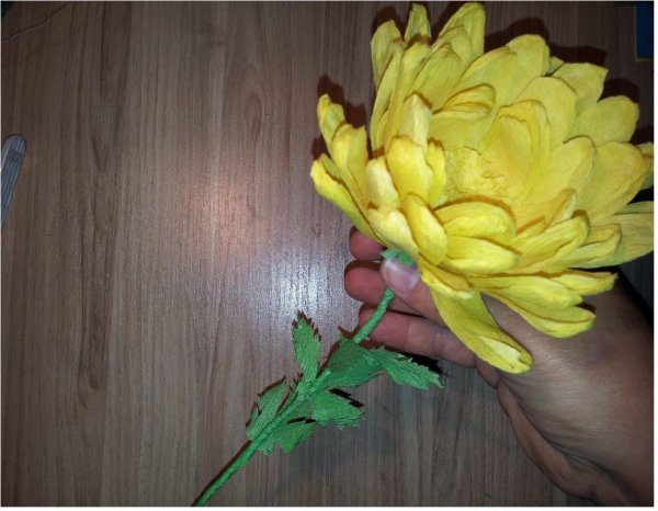 Цветы из гофрированной бумаги хризантемы
