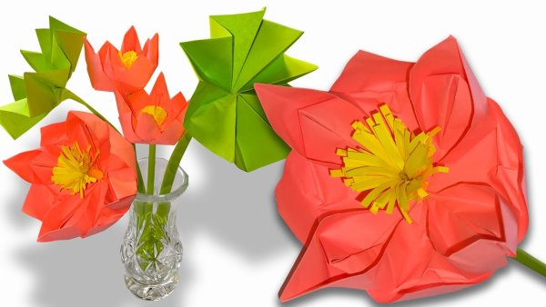 Оригами кувшинка из бумаги