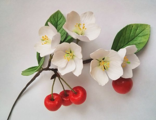 Яблоневые цветы из фоамирана