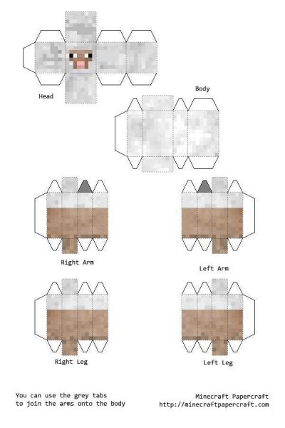 Как сделать овцу из МАЙНКРАФТА из бумаги схема