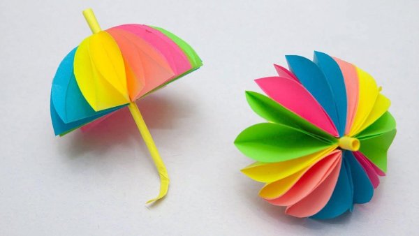 Поделки из бумаги зонтик с листочками