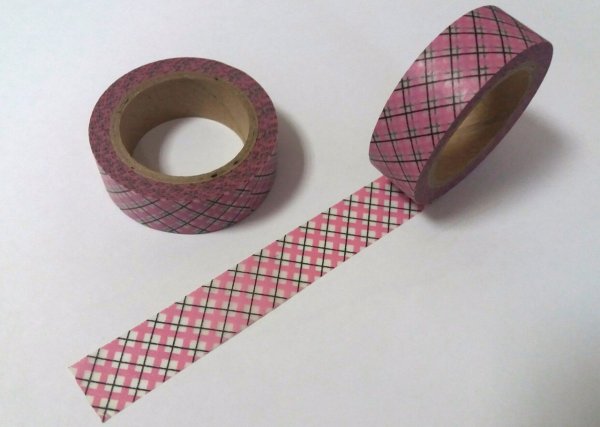 Бумажный скотч розовый