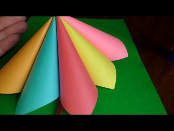 Сделать зонтик из цветной бумаги