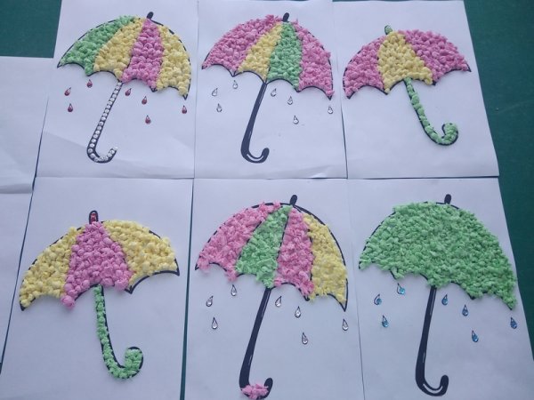 Поделки из кружочков бумаги зонтик