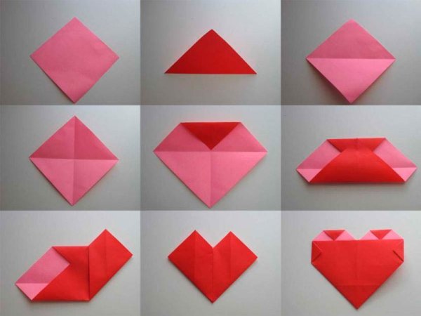 Оригами сердечко из бумаги а4