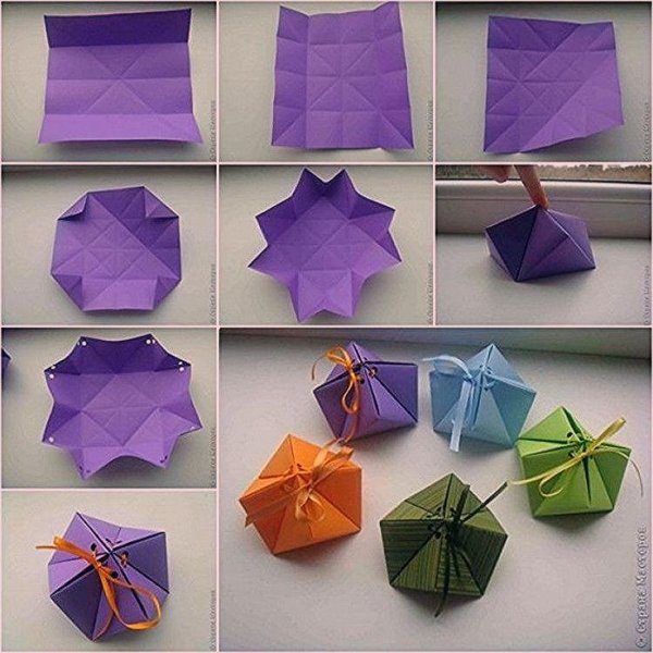 Оригами подарочная коробочка из бумаги