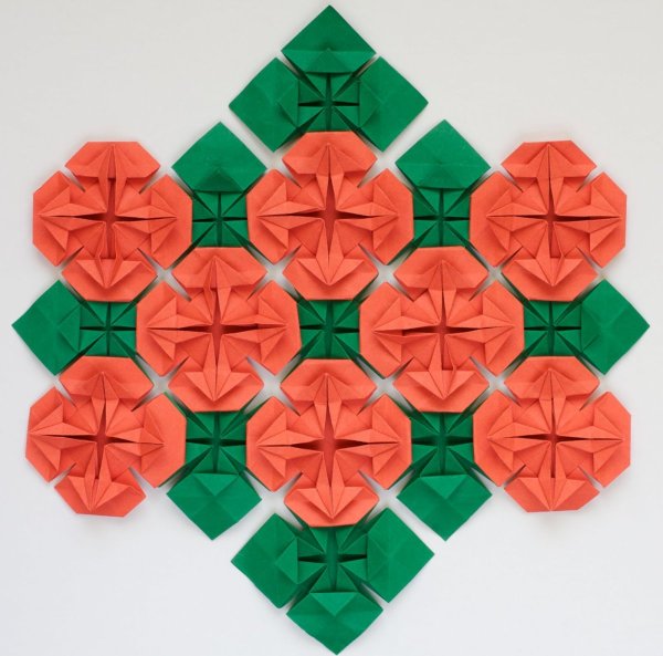 Мозаика оригами из бумаги