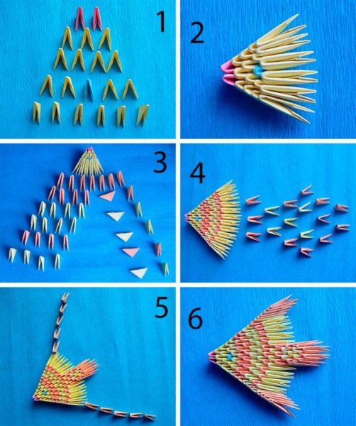 Поделки из маленьких треугольников из бумаги