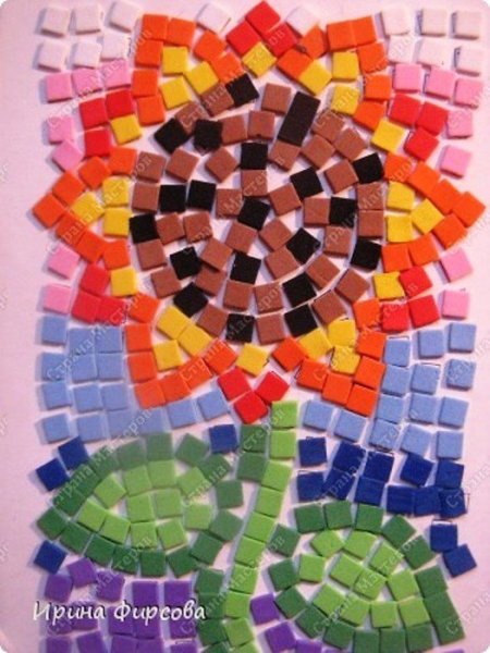 Мозаика из цветной бумаги для детей